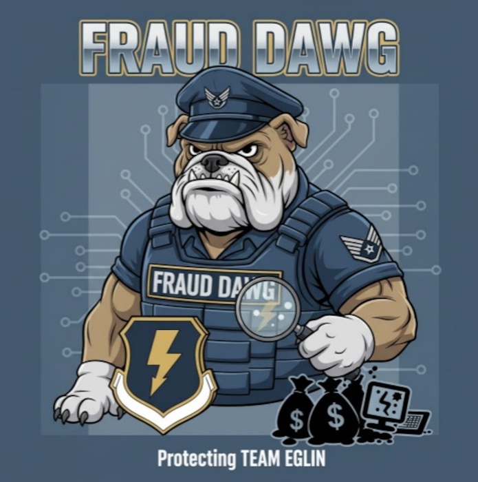 illustration of a dog wearing a cop uniform, holding a magnifying glass.