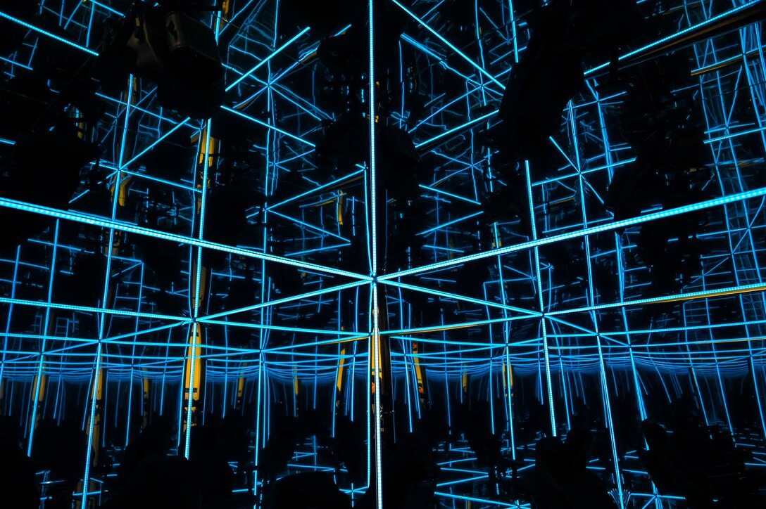 The Lumena MindGym at F.E. Warren Air Force Base, Wyoming, Oct. 30, 2024. The Lumena MindGym is a fully immersive environment made using isolation, light, reflections and sound principles to stimulate a persons neuroplasticity and enhance mental focus. (U.S. Air Force photo by Airman 1st Class Mattison Cole)