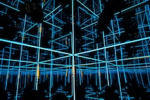 The Lumena MindGym at F.E. Warren Air Force Base, Wyoming, Oct. 30, 2024. The Lumena MindGym is a fully immersive environment made using isolation, light, reflections and sound principles to stimulate a persons neuroplasticity and enhance mental focus. (U.S. Air Force photo by Airman 1st Class Mattison Cole)