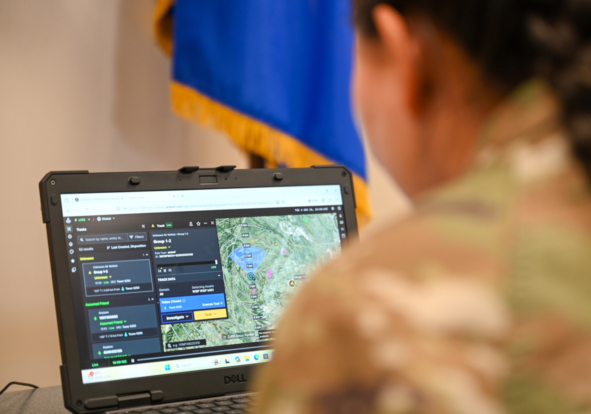 A U.S. Airman assigned to the 31st Air Task Force participates in counter-small unmanned aerial system defense academics at Hurlburt Field, Florida, Aug. 4, 2026. This training is part of the 31st ATF's effort to refine a layered counter sUAS capability tailored for a Unit of Action. (U.S. Air Force photo by 2nd Lt. Daniel White)