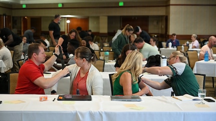 Students assigned to the 130th Airlift Wing’s Chemical, Biological, Radiological, Nuclear and Explosive Enhanced Response Force Package, or CERF-P, practice applying tourniquets on each other during the first day of the Armed Forces Advanced Trauma Training at the Hale Koa Hotel, Aug. 18, 2026.