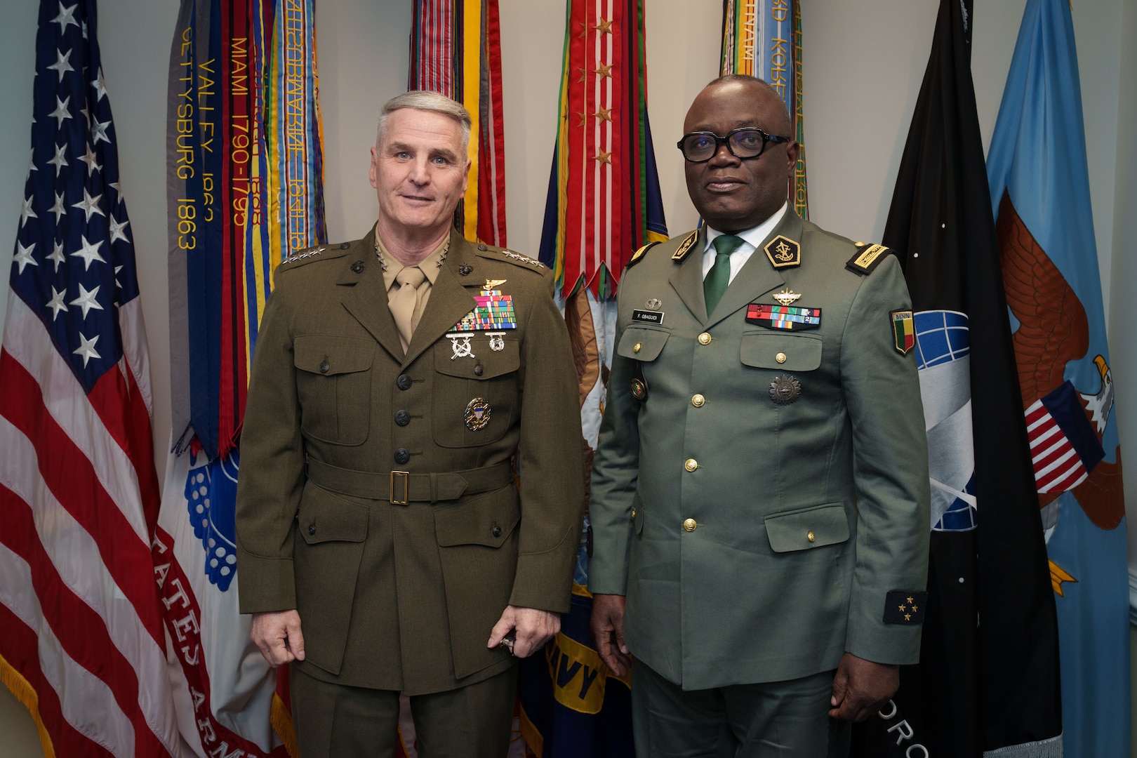 The Vice Chairman of the Joint Chiefs of Staff met yesterday at the Pentagon with Lieutenant General Fructueux Gbaguidi, Chief of the Defence Staff of Benin
