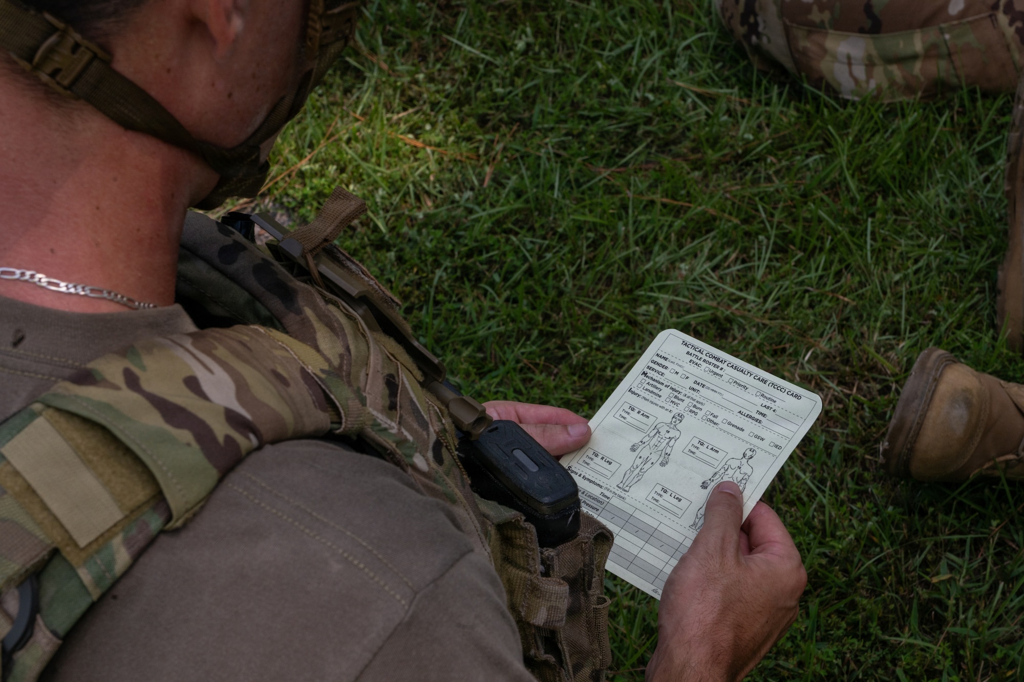 Airman applying TCCC.