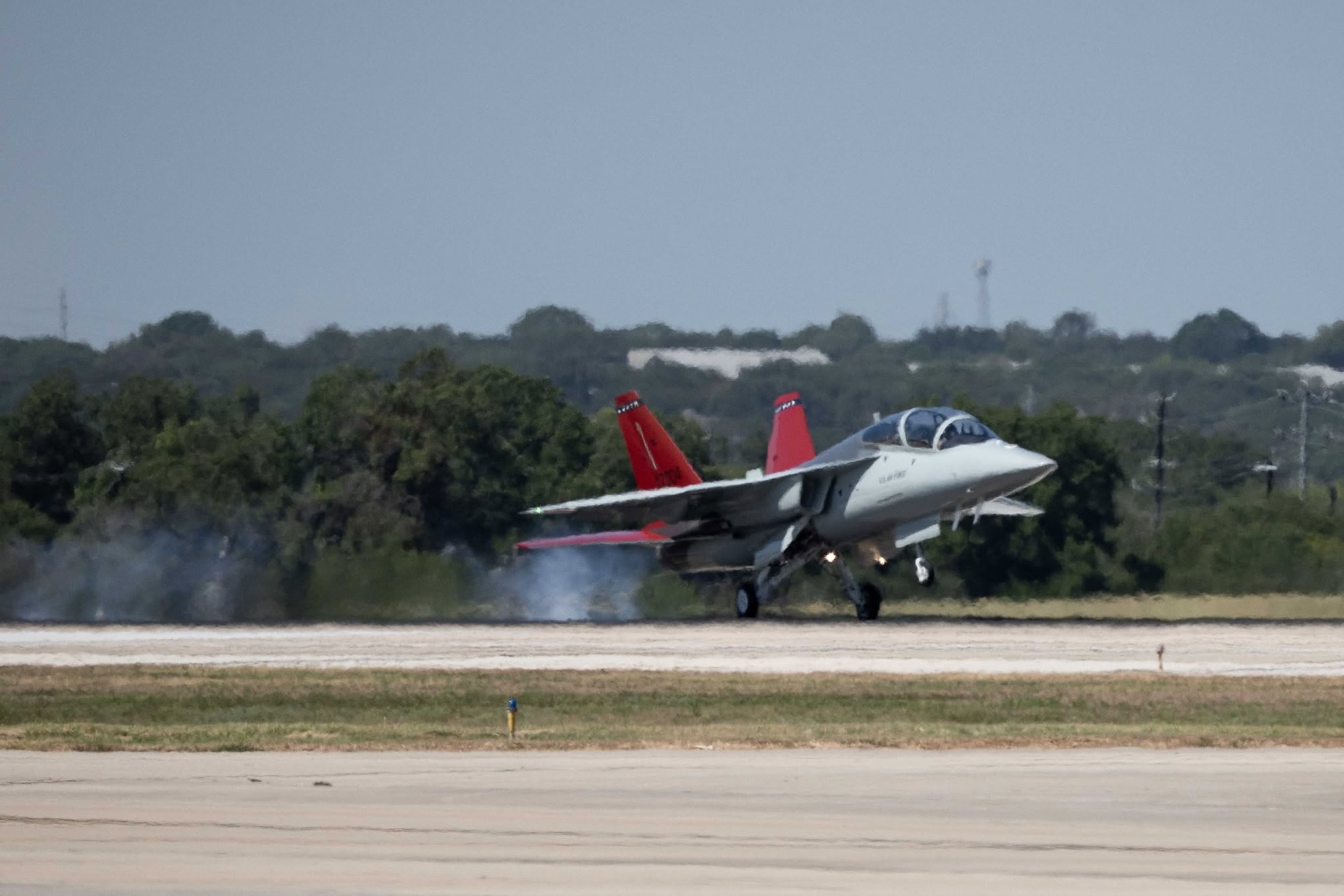 A T-7A Red Hawk lands