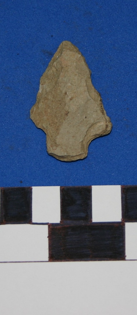 arrowhead on blue background
