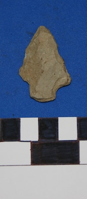 arrowhead on blue background