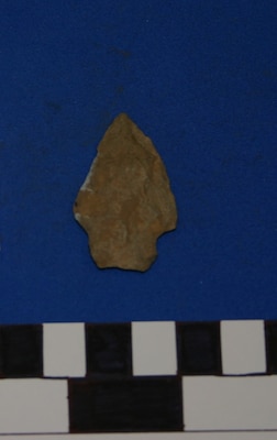 arrowhead on blue background