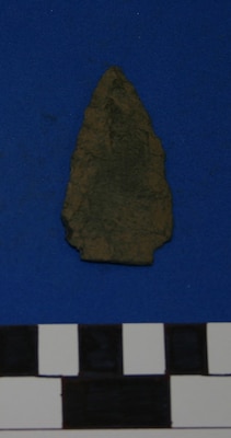 arrowhead on blue background