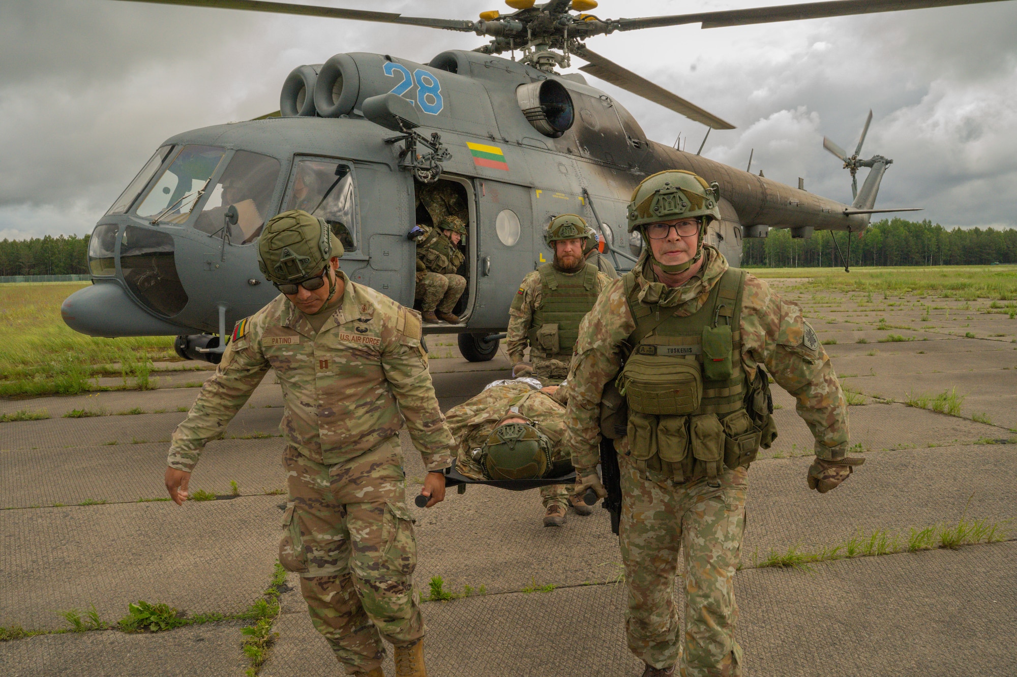 U.S. Airmen with the 193rd Special Operations Medical Group Detachment 1 participate in Exercise Strong Shield 26-2 in Lithuania, June 8-14, 2026.
