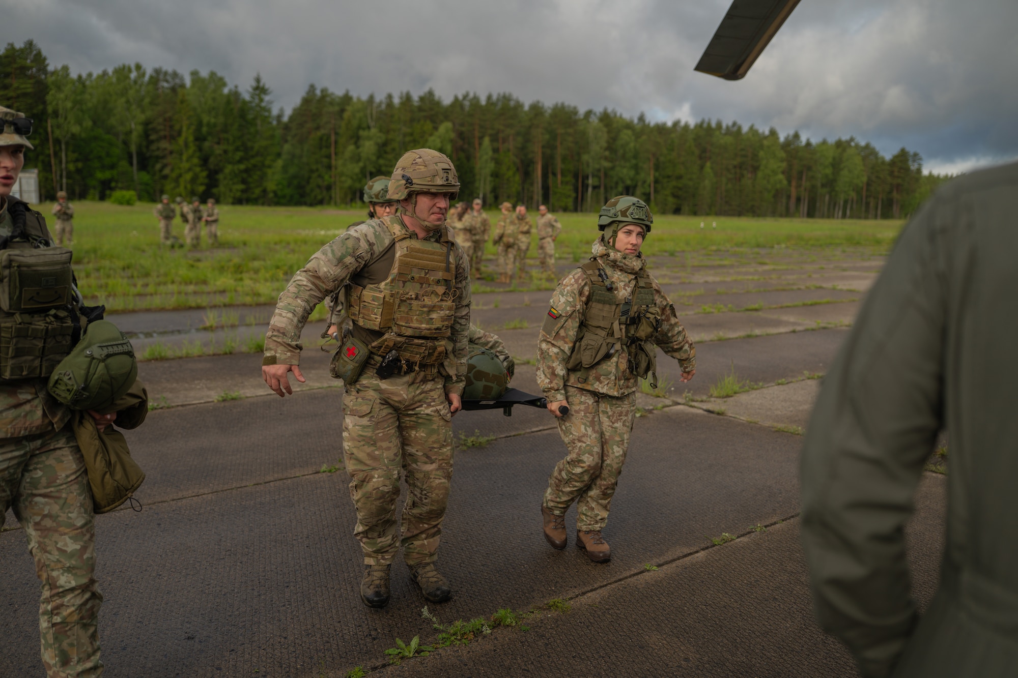 U.S. Airmen with the 193rd Special Operations Medical Group Detachment 1 participate in Exercise Strong Shield 26-2 in Lithuania, June 8-14, 2026.