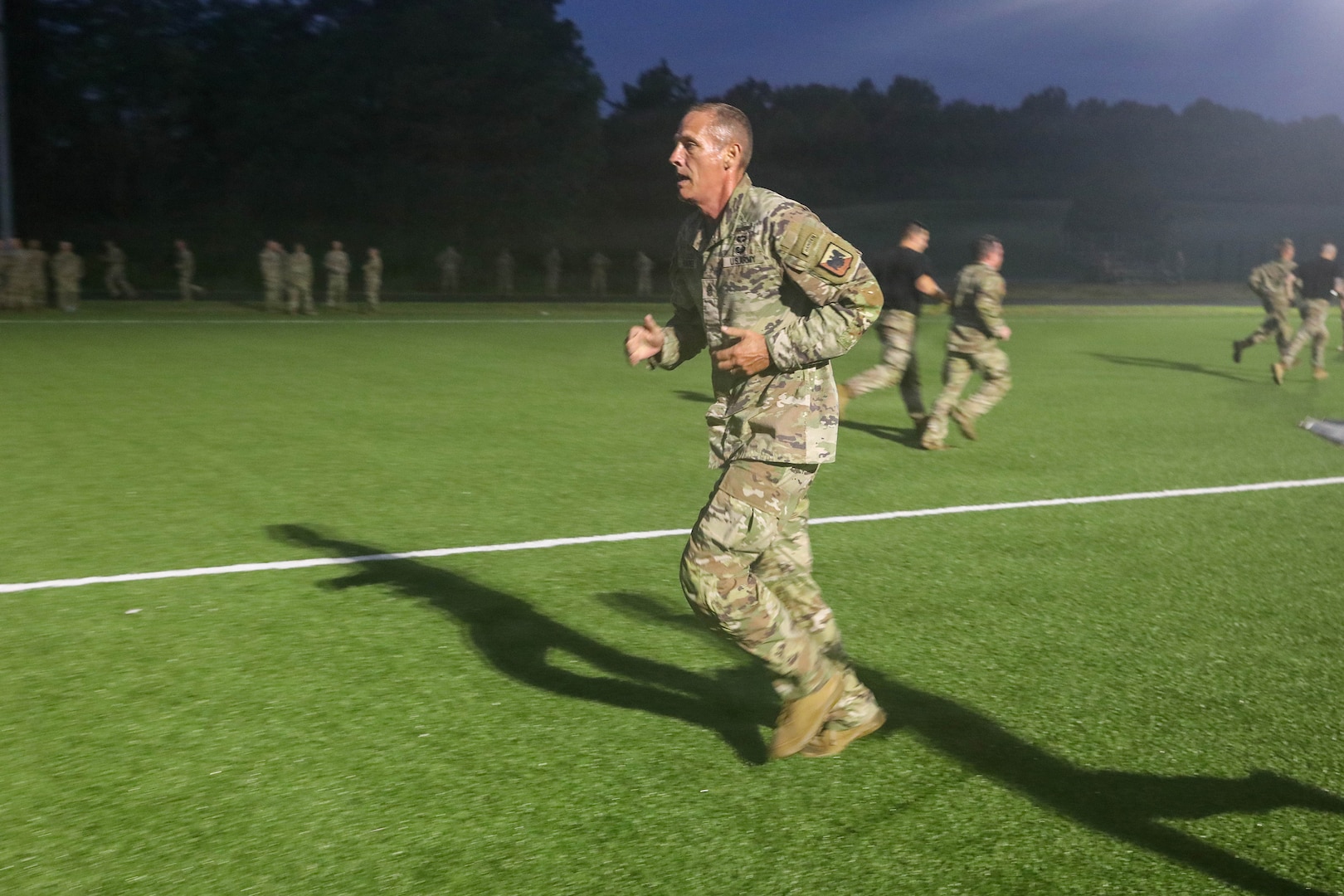 U.S. Army Senior Enlisted Advisor John T. Raines III, senior enlisted advisor to the chief, National Guard Bureau, participates in the Combat Field Test during the Kentucky National Guard’s pre-command course at Wendell H. Ford Regional Training Center in Greenville, Kentucky, Aug. 15, 2026.