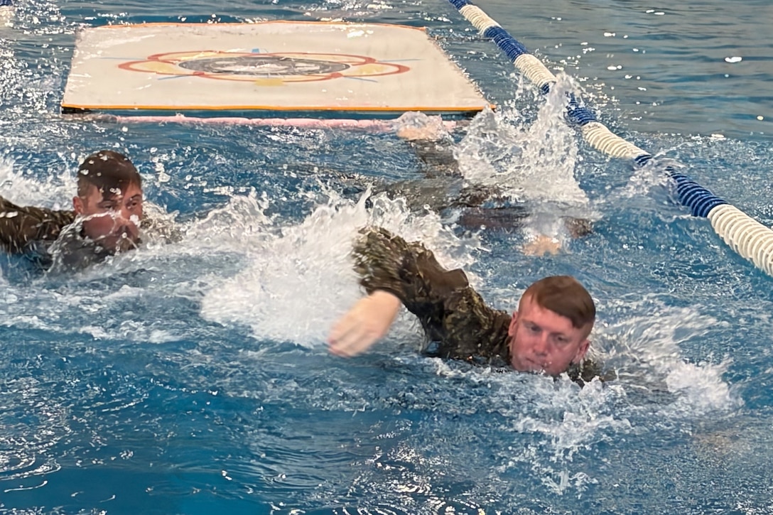 U.S. Army Reserve Capt. Tyler Davis participates in the Obstacle Swimming event during the Interallied Confederation of Reserve Officers Military Competition (CIOR MILCOMP), Romania. August 2 – August 8, 2026.The CIOR MILCOMP is a three-day team competition consisting of NATO and Partnership for Peace nations.
(U.S. Army Reserve courtesy photo)