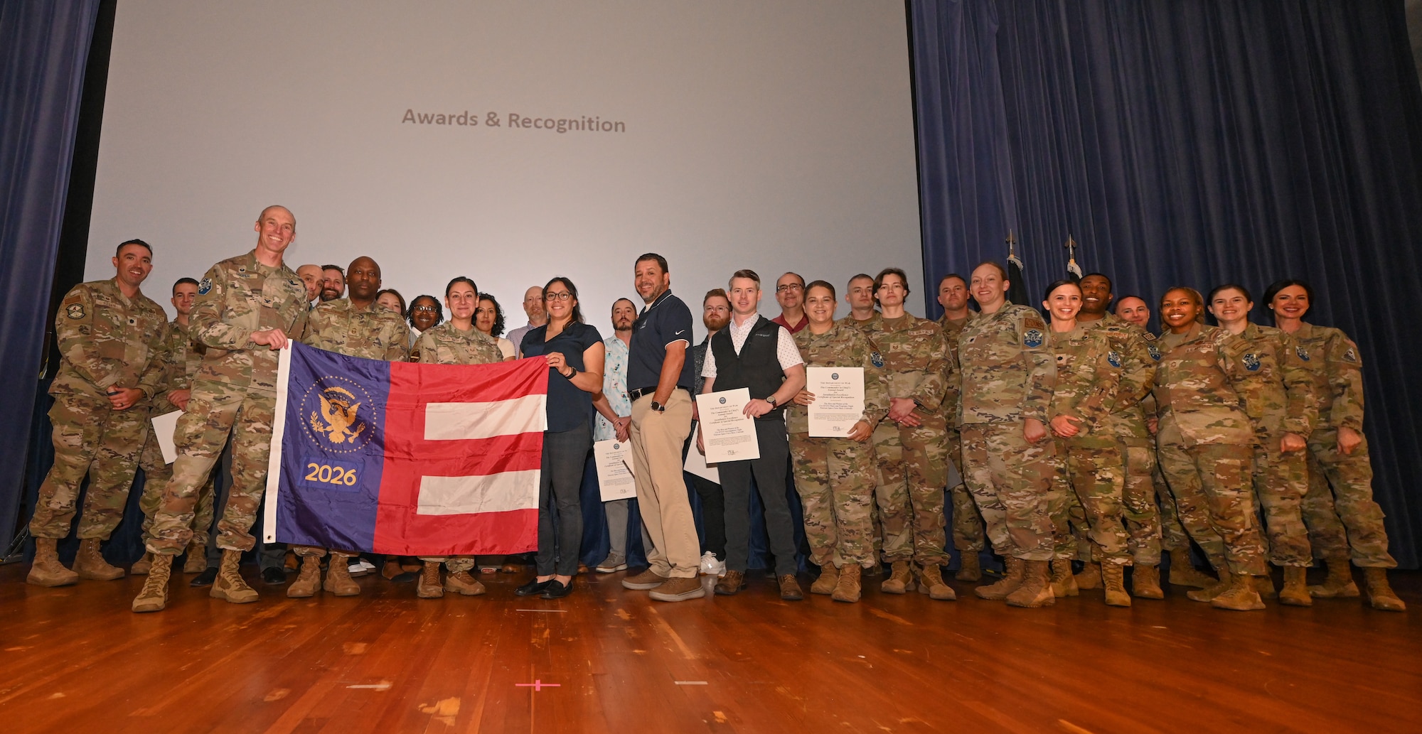 Award winners and SBD 1 leadership pose for a group photo