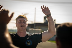 Staff Sgt. Parker Smith performs an exercise during Phoenix Raven pre-selection training.