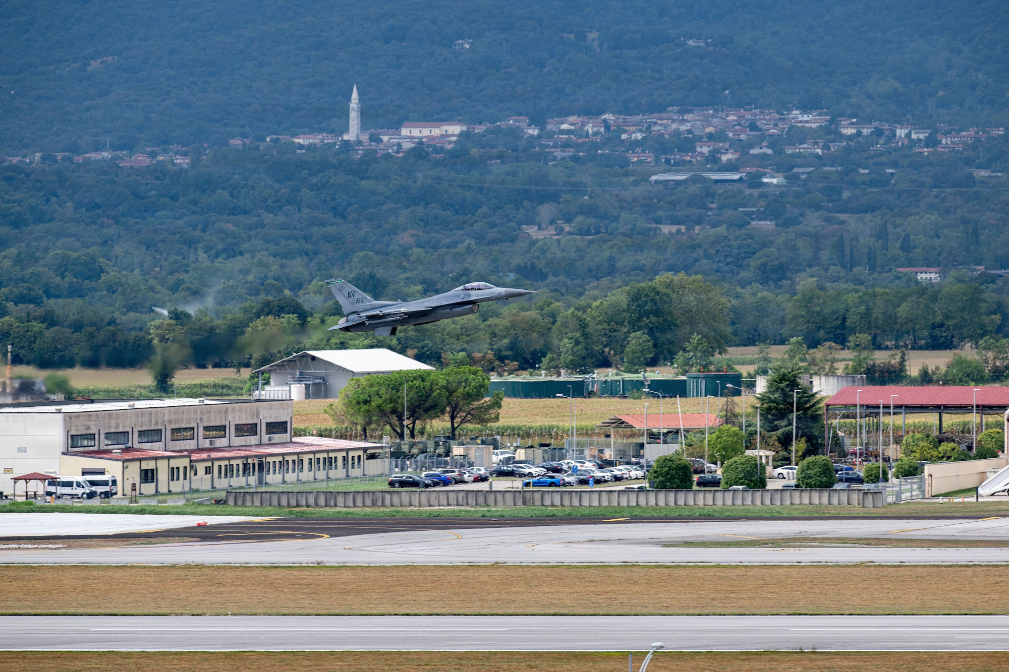 A jet takes off