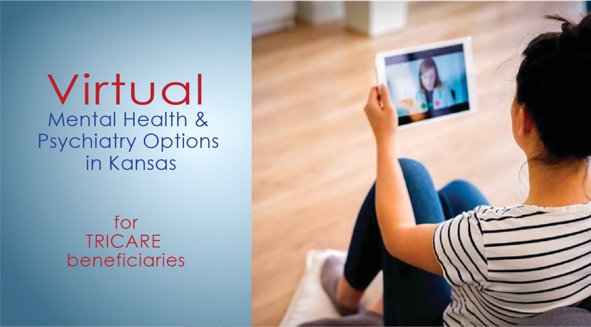 If you are a TRICARE beneficiary (dependent or retiree family member) living in Kansas, you have access to a wide range of authorized telehealth partners offering virtual therapy, psychological evaluations, and medication management (psychiatry).
