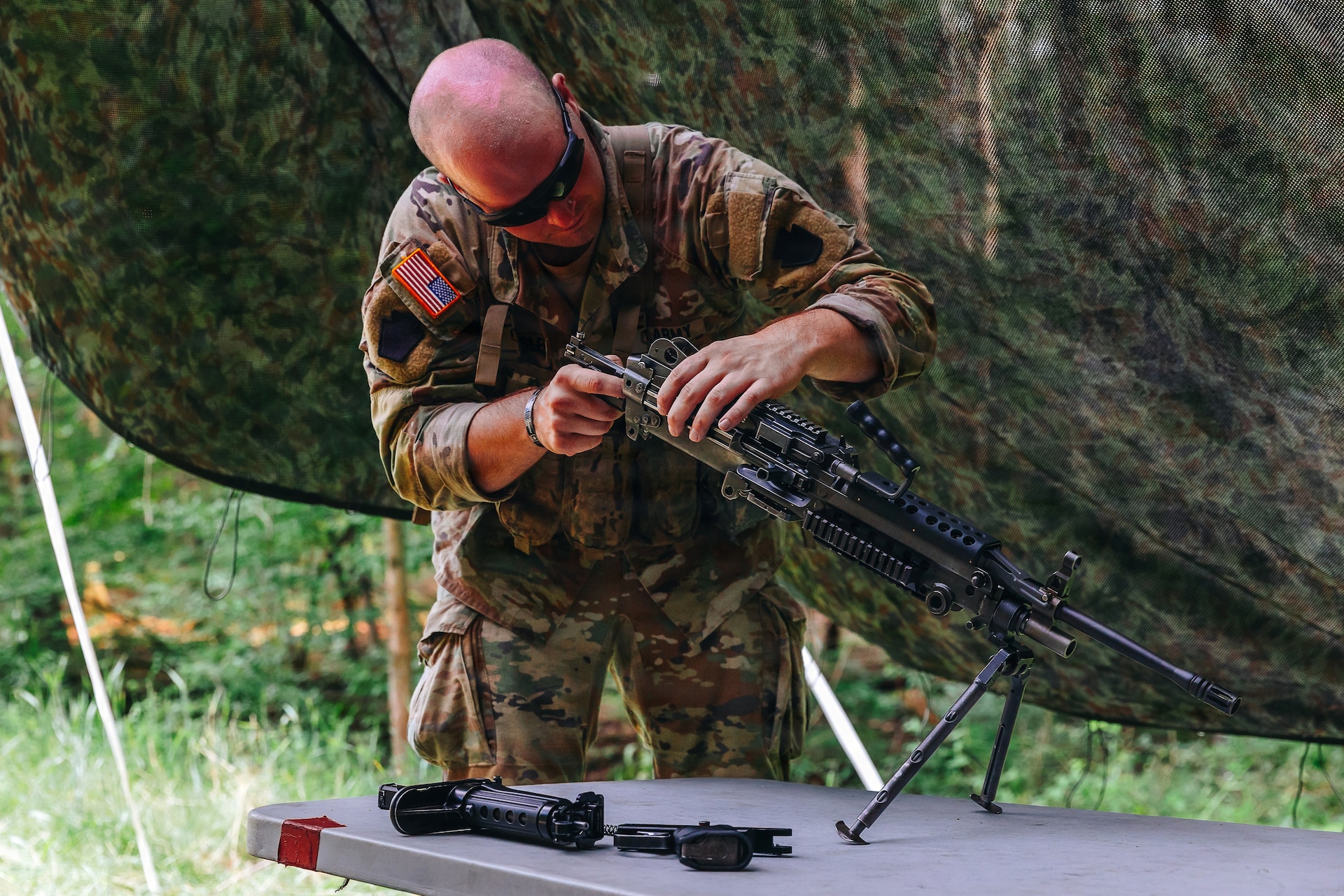 Soldiers from 1st Battalion, 112th Infantry Regiment, 56th Mobile Brigade Combat Team competed in the battalion’s first-ever bayonet challenge Aug. 14 and 15 at Camp James A. Garfield, Ohio. (U.S. Army National Guard photo by Staff Sgt. Jonathan Campbell)