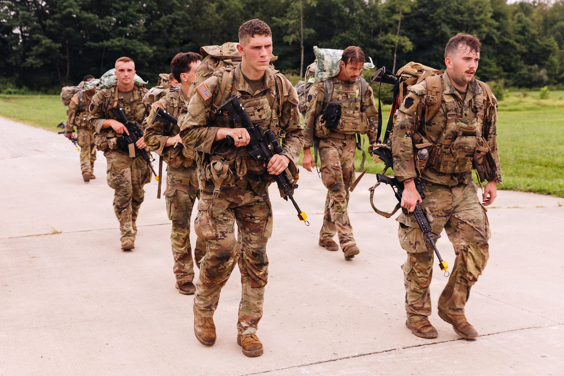 Soldiers from 1st Battalion, 112th Infantry Regiment, 56th Mobile Brigade Combat Team competed in the battalion’s first-ever Bayonet Challenge Aug. 14 and 15 at Camp James A. Garfield, Ohio. (U.S. Army National Guard photo by Staff Sgt. Jonathan Campbell)