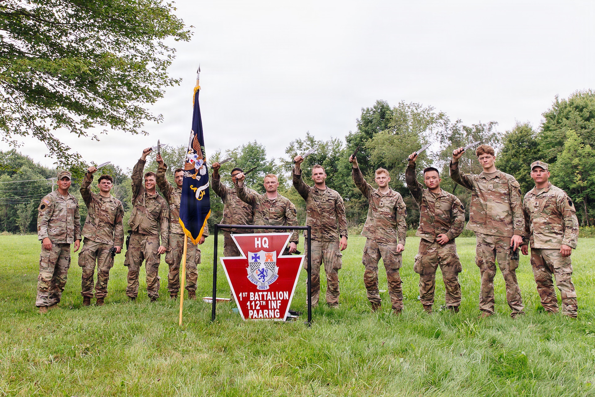 Soldiers from 1st Battalion, 112th Infantry Regiment, 56th Mobile Brigade Combat Team competed in the battalion’s first-ever Bayonet Challenge Aug. 14 and 15 at Camp James A. Garfield, Ohio. (U.S. Army National Guard photo by Staff Sgt. Jonathan Campbell)
