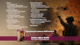 Web graphic for autumn 2026 issue of Parameters, listing the featured articles