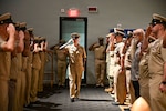 Senior Chief Hospital Corpsman Thomas Riggs, assigned to Navy Medicine Readiness and Training Command (NMRTC) Bethesda, is rung ashore during his retirement ceremony at Walter Reed National Military Medical Center, August 20, 2026. NMRTC Bethesda mission is to maximize warfighter performance through optimized medical readiness tailored to operational requirements; enhance the readiness of the medical force to sustain expeditionary medical capability; and train and develop the Navy Medicine Force. (U.S. Navy photo Mass Communication Specialist Second Class Alec Kramer)
