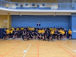 Sailors assigned to Navy Medicine Readiness and Training Command New England pose for a photo following the command’s first iteration of command physical training on board Naval Station Newport, Newport, R.I., August 20, 2026. The new command PT initiative is part of NMRTC New England’s broader effort to align with Navy-wide readiness standards and foster a culture of wellness in the military medical community. (U.S. Navy photo by Lieutenant Sydney Wall)