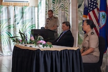 Maj. Gen. Craig Strong, adjutant general of the Nebraska National Guard, delivers remarks during a State Partnership Program signing ceremony in Majuro, Republic of the Marshall Islands, Aug. 25, 2026.