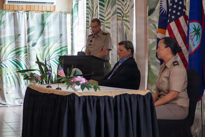 Maj. Gen. Craig Strong, adjutant general of the Nebraska National Guard, delivers remarks during a State Partnership Program signing ceremony in Majuro, Republic of the Marshall Islands, Aug. 25, 2026.