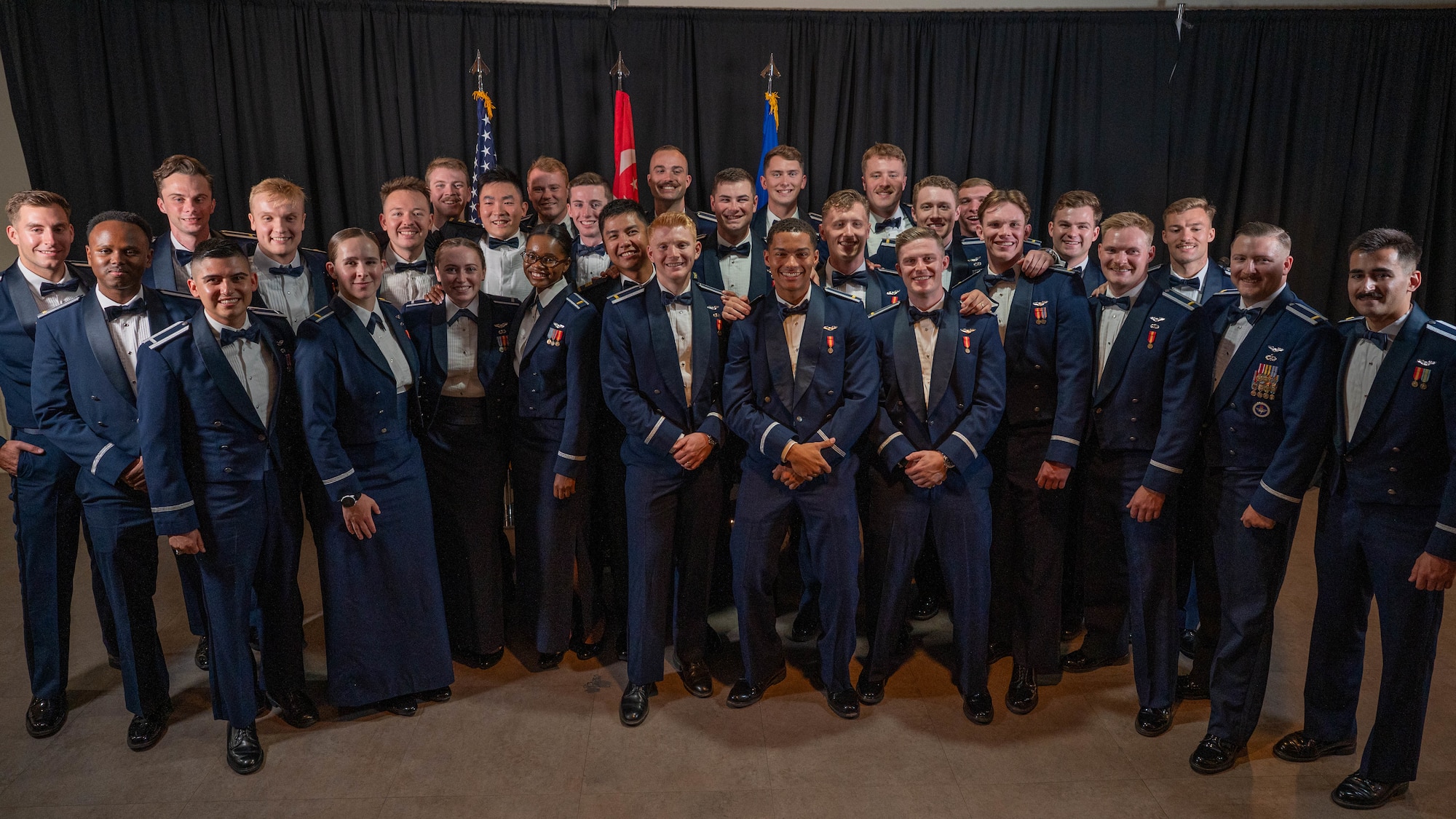 U.S. Air Force officers from graduating class 26-16 pose for a group photo.
