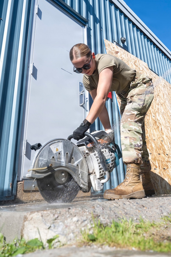 U.S. Air National Guard Airmen assigned to the 124th Civil Engineer Squadron, Idaho Air National Guard, complete infrastructure projects during a deployment for training at Canadian Forces Base Cold Lake, Alberta, Canada, Aug. 15-29, 2026.
