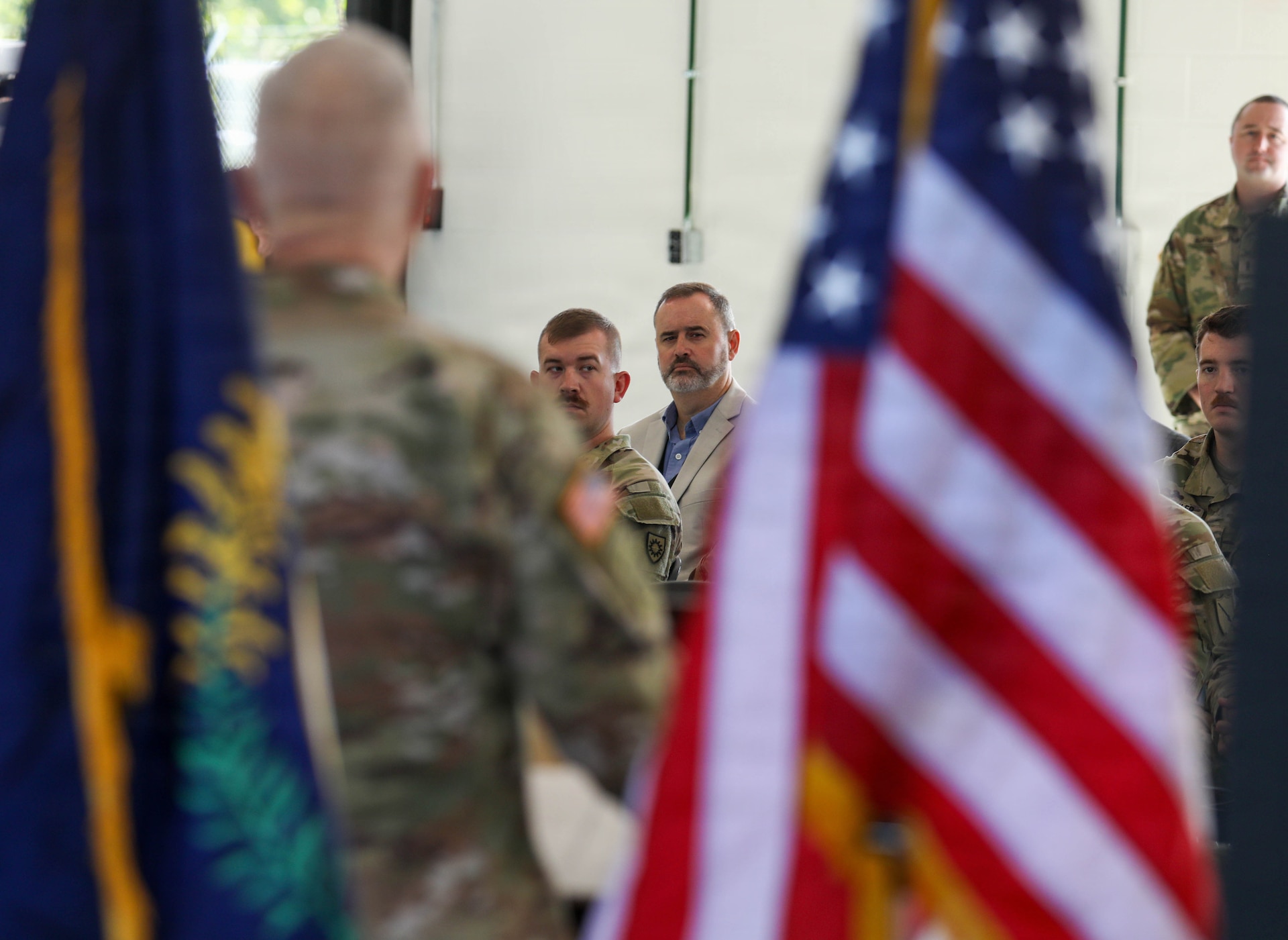 U.S. Army Maj. Gen. Haldane Lamberton, Kentucky’s adjutant general, delivers remarks during a ceremony celebrating the opening of the new Field Maintenance Shop 7 in Burlington, Kentucky, Aug. 24, 2026.