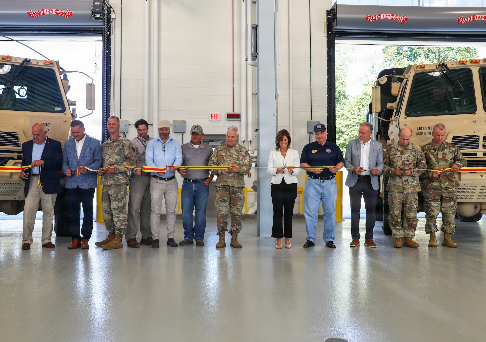 U.S. Army Maj. Gen. Haldane Lamberton, Kentucky’s adjutant general, leads the ribbon-cutting during a ceremony celebrating the opening of the new Field Maintenance Shop 7 in Burlington, Kentucky, Aug. 24, 2026.
