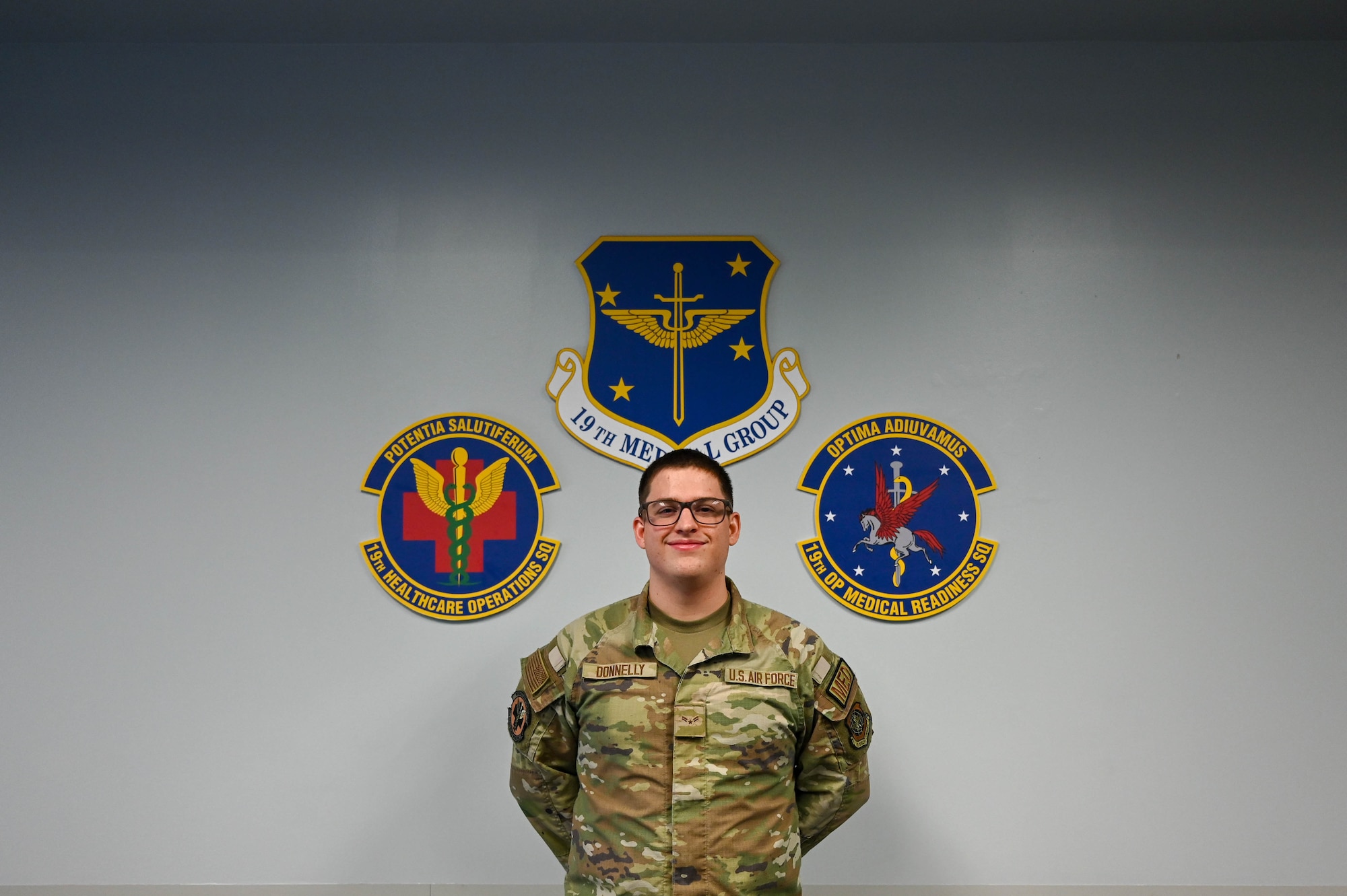 An Airman poses for a photo.