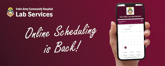 IACH resumes online lab appointment scheduling through a new, secure DoD-approved booking platform. Following a brief pause in online scheduling, patients can now book their laboratory visits directly using the new Microsoft 365 scheduling tool. This updated system streamlines the lab check-in process and reduces wait times. While walk-in services remain available, patients with scheduled appointments will continue to take priority.