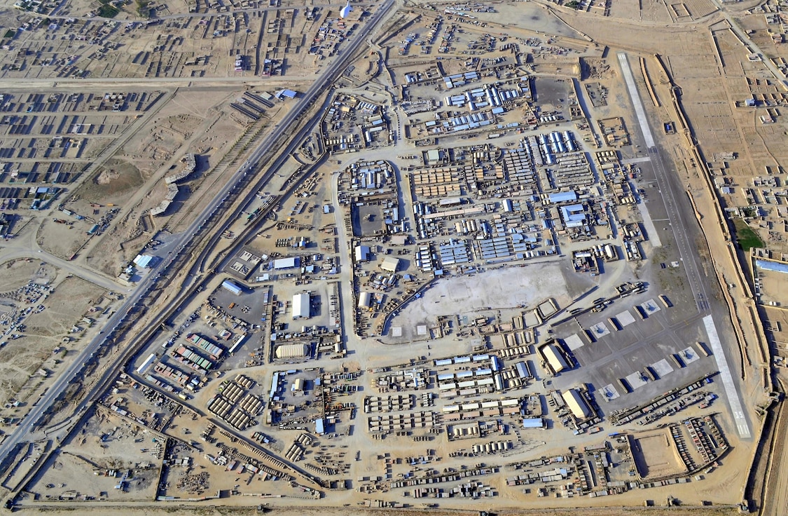 An aerial view of Forward Operating Base Ghazni, Afghanistan. August 28 marks the 13th anniversary of a Taliban attack on the base on which 16 members of the Illinois Army National Guard’s Bilateral Embedded Staff Team A-11 were deployed alongside Polish Land Forces.