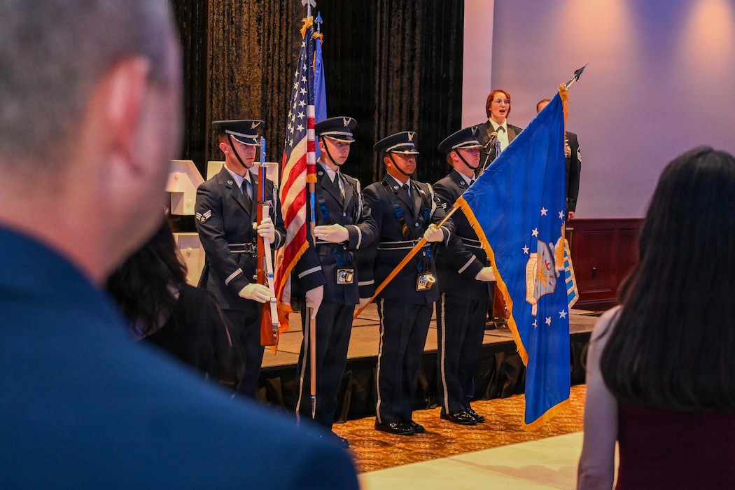 Honor Guard presents colors