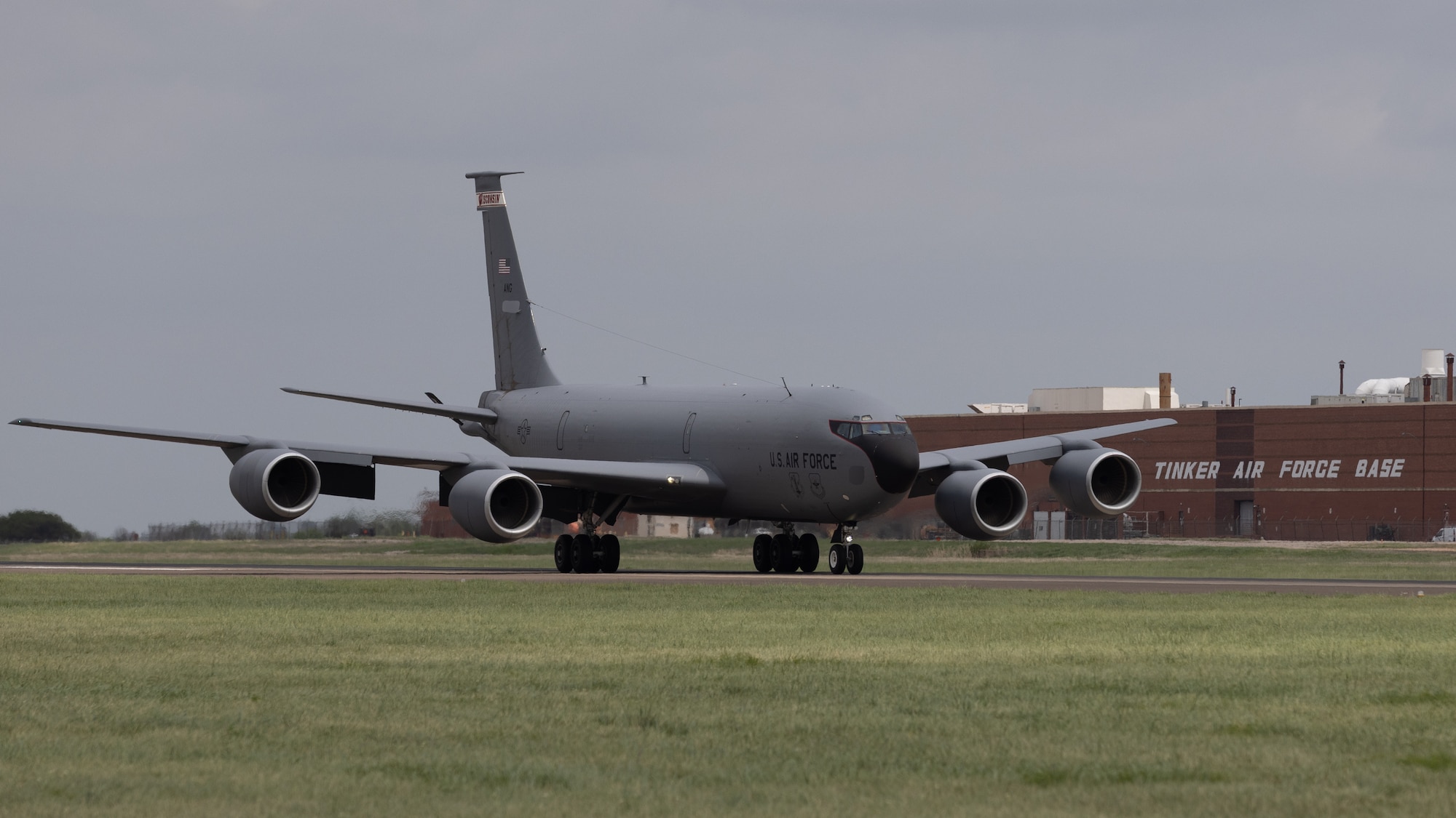 Aircraft landing on runway
