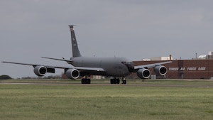 Aircraft landing on runway