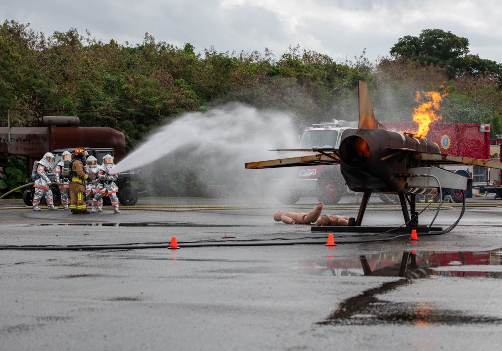 Service members participate in training.