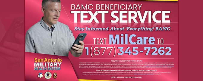 The San Antonio Military Health System has launched a text messaging service.