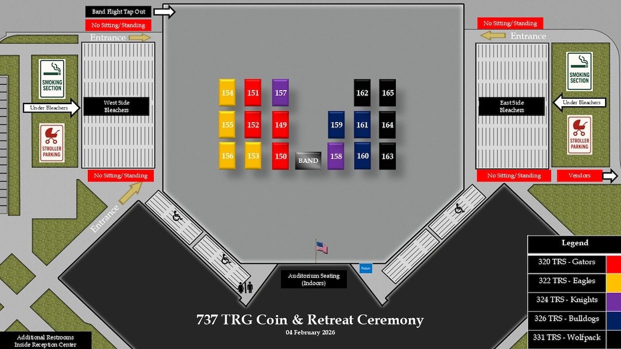 Flights 149-165 BMT  Coin & Retreat Ceremony Line Up Graphic