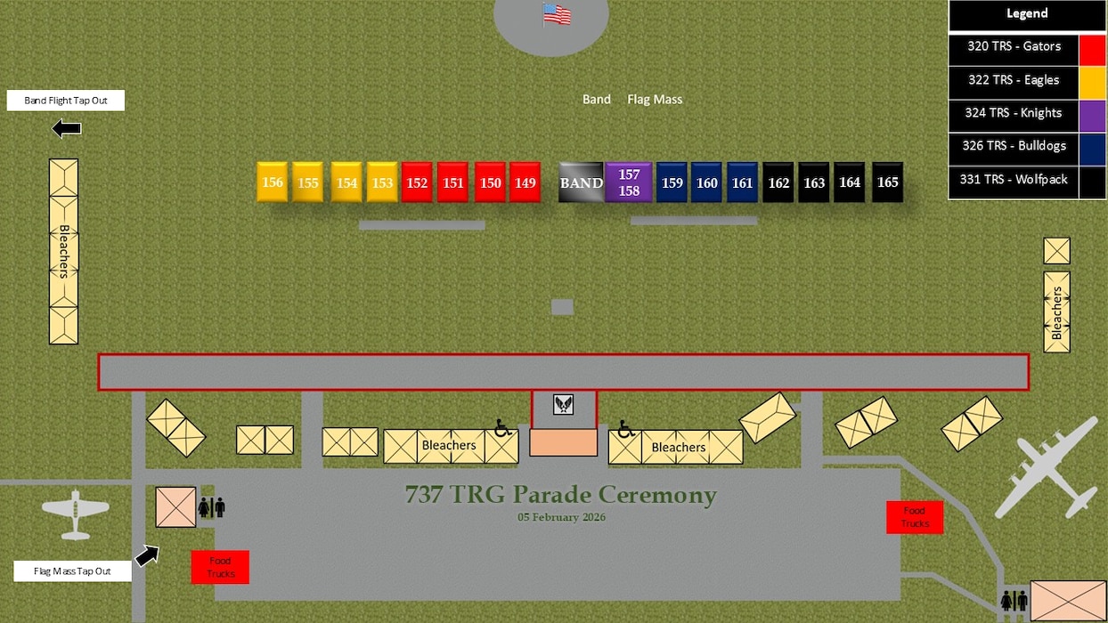 Flights 149-165 BMT Graduation Parade Line Up Graphic