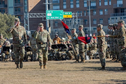Texas Army National Guard Soldiers of the 36th Infantry Division Headquarters and the Headquarters and Headquarters Battalion, or HHBN, held a mobilization ceremony with their families and friends Jan. 31, 2026, at Camp Mabry in Austin, Texas.