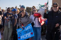 NAVAL BASE POINT LOMA - Families celebrate as Los Angeles-class fast-attack submarine USS Greeneville (SSN 772) returns to Naval Base Point Loma following a deployment to the U.S. Indo-Pacific Command area of responsibility, Jan. 30, 2026. Greeneville is assigned to Commander, Submarine Squadron 11, home to four Los Angeles-class fast-attack submarines, which are capable of supporting various missions, including anti-submarine warfare, anti-ship warfare, strike warfare and intelligence, surveillance and reconnaissance. (U.S. Navy photo by Mass Communication Specialist 2nd Class Rashan Jefferson)