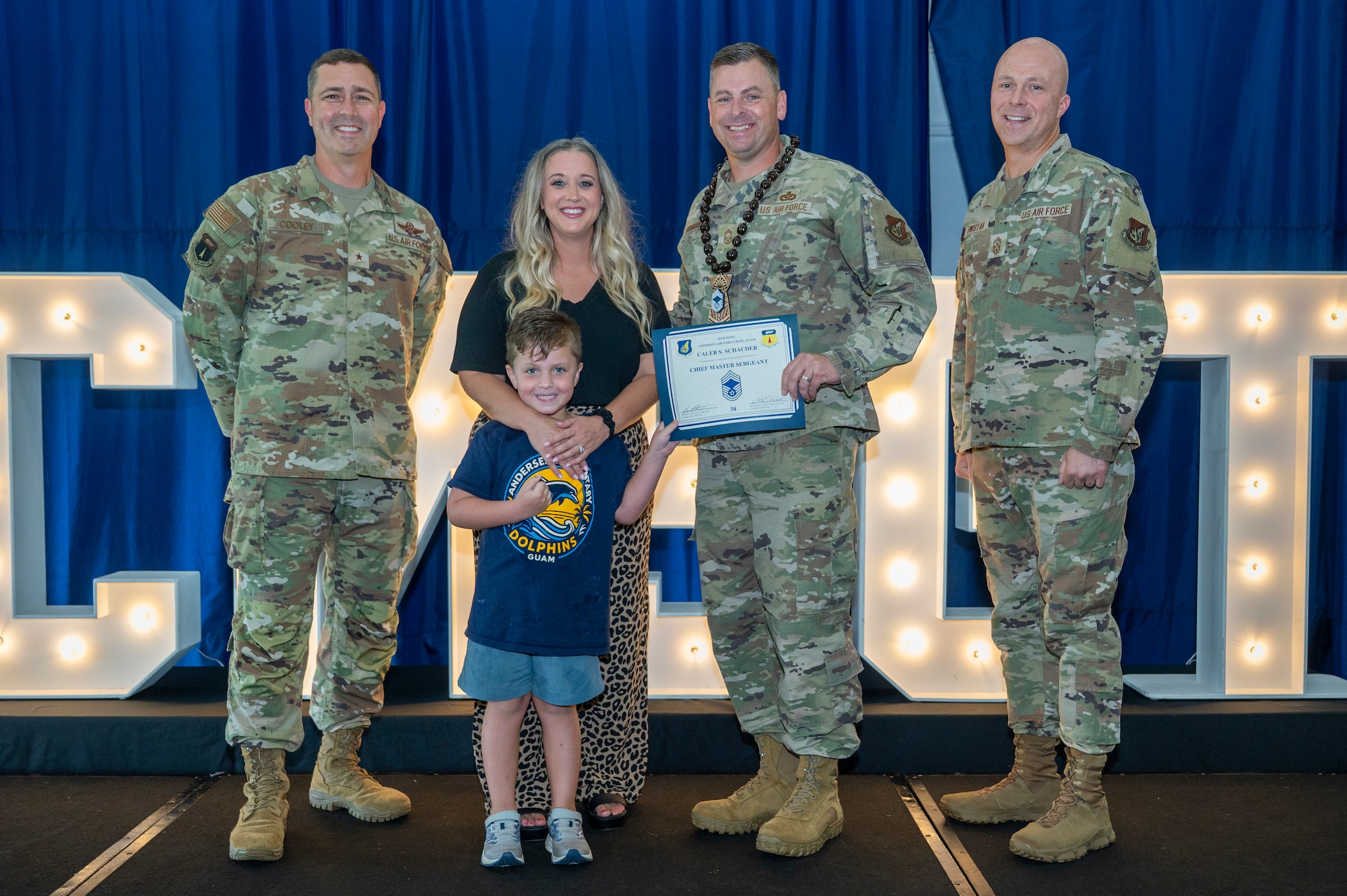 The event, attended by Airmen, family and friends, recognized the dedication and leadership of the Airmen who have been selected for the highest enlisted rank in the Air Force.