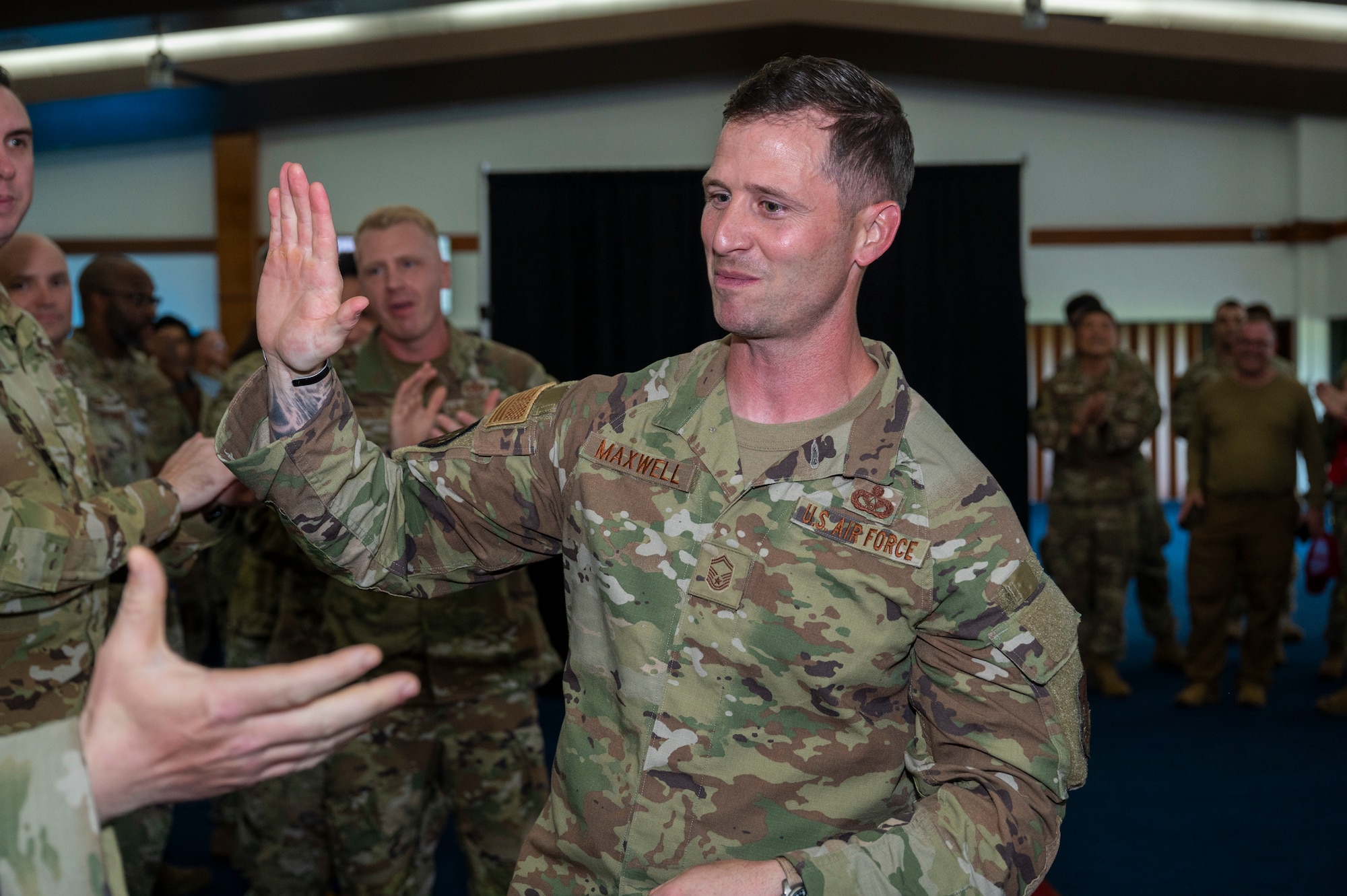 The event, attended by Airmen, family and friends, recognized the dedication and leadership of the Airmen who have been selected for the highest enlisted rank in the Air Force.