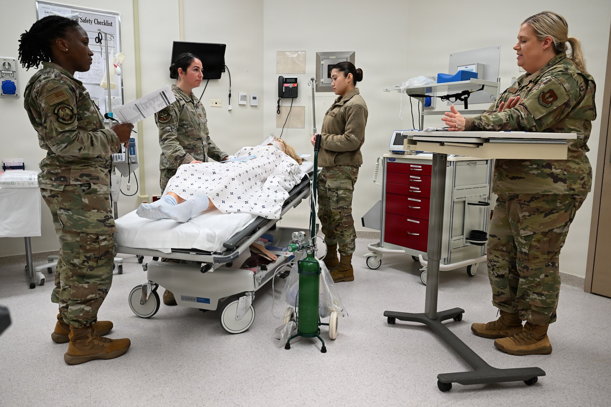Service members receiving instructions for their course training.