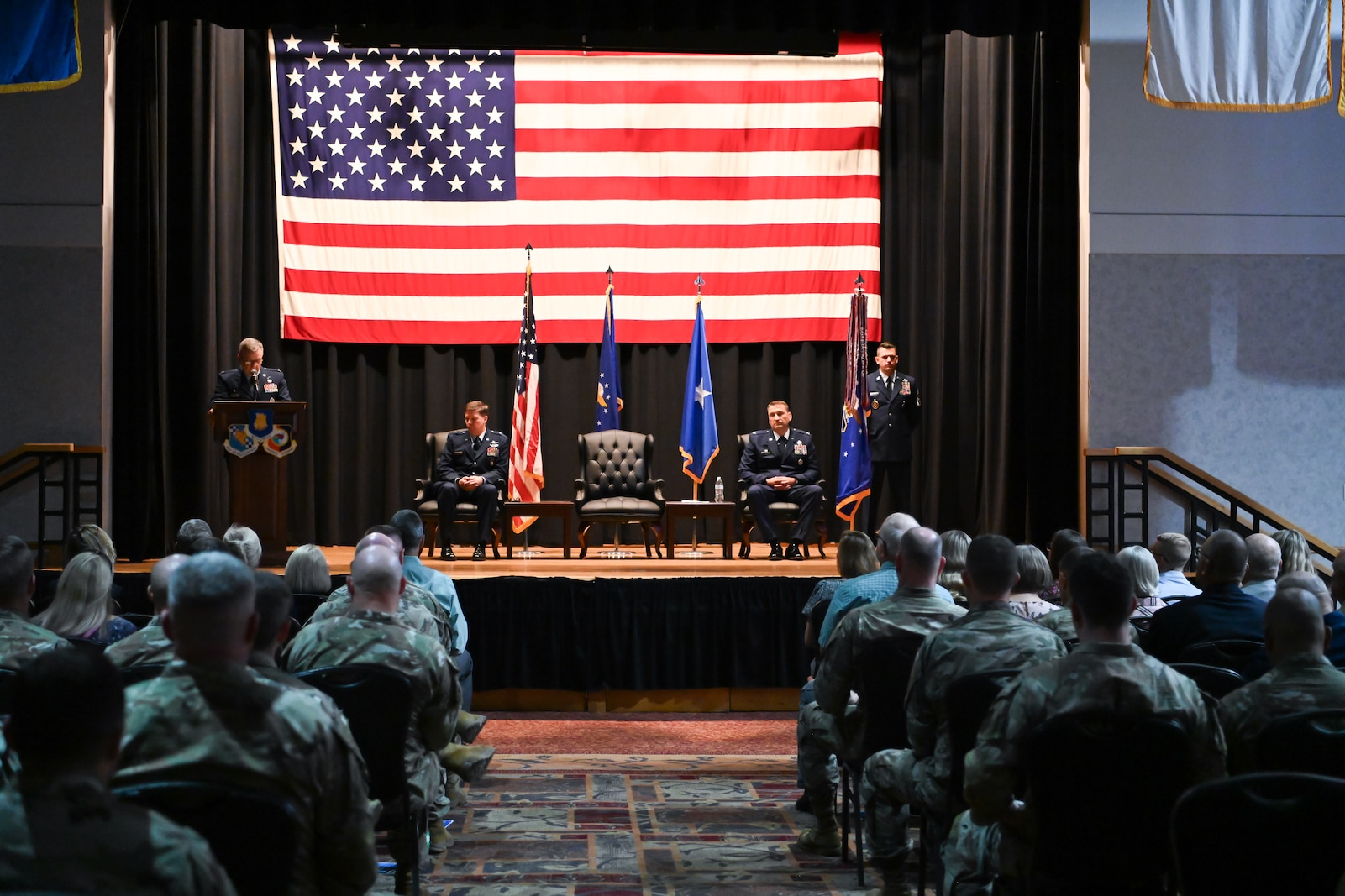 Col. Joseph Deeds assumes command of the 184th Wing, Kansas Air National Guard, from Col. David Hewlett during a change of command ceremony held at McConnell Air Force Base on Sept. 6, 2025.