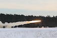 U.S. Army Soldiers from Bravo Battery, 1st Battalion, 14th Field Artillery Regiment, 75th Field Artillery Brigade, assigned to Task Force Pergalė, conduct a live-fire exercise alongside Lithuanian partners employing the M142 High Mobility Artillery Rocket System, Feb. 3, 2026 in Klaipėda, Lithuania. The exercise marks the culminating event of the HIMARS apprenticeship program, during which the U.S. Soldiers trained Lithuanian forces in the operation, maintenance, and sustainment of the HIMARS. The event underscores Lithuanian’s investment in defense modernization, demonstrating how advanced capabilities provide credible deterrence and strengthen the Eastern Flank Deterrence Line. (U.S. Army photo by Sgt. Asher Atkinson)