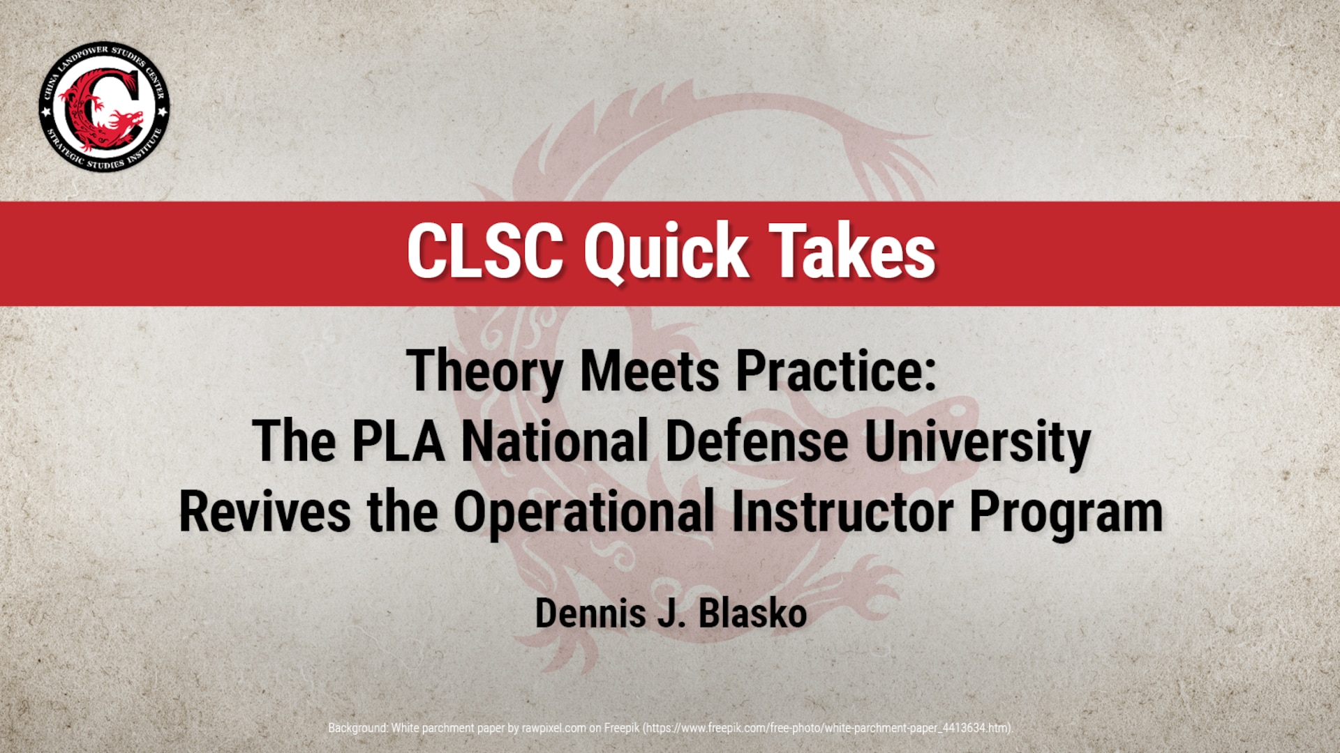Slide for Theory Meets Practice: The PLA National Defense University Revives the Operational Instructor Program by Dennis J. Blasko